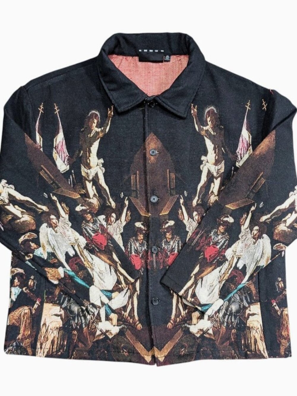 Rebel Vengeance Tapestry Jacket Shacket Mens Artsy Fall Of The Angels NEW